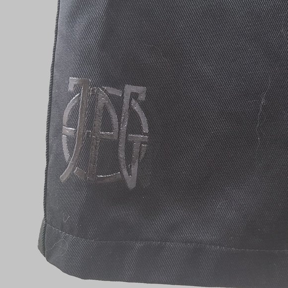 ULTRA RARE Vintage Designer JPG Jean-Paul Gaultier Black Logo Mini Skirt - Picture 5 of 11